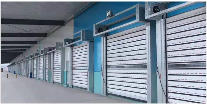 High speed spiral door